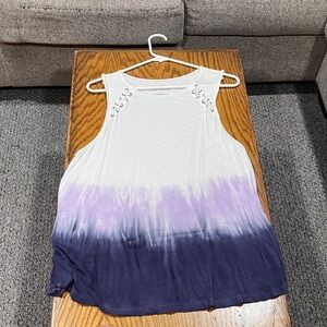 American Eagle Outfitters Purple and White Gradient Tank Top